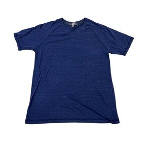 Alo Yoga Shirt V Neck Tee Men's Small Navy Blue Cotton Blend Made In USA